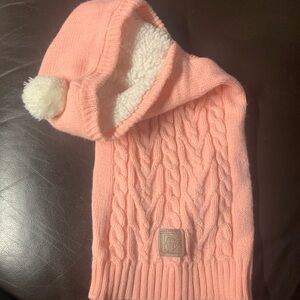 Friends Forever Pink Cable Knit Hooded Dog Sweater • Size Medium